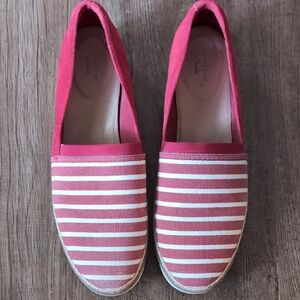 Clarks Women's Red Striped Espadrilles
